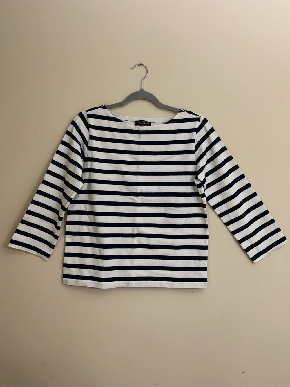 Striped Navy and White Boatneck Top Size XS